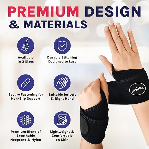 Doctor Developed Wrist Brace, Wrist Wraps for Carpal Tunnel Arthritis, Tendonitis, Hand Support, Ideal for Fitness, Weightlifting - Handbook Included (Wrist Brace - Small)