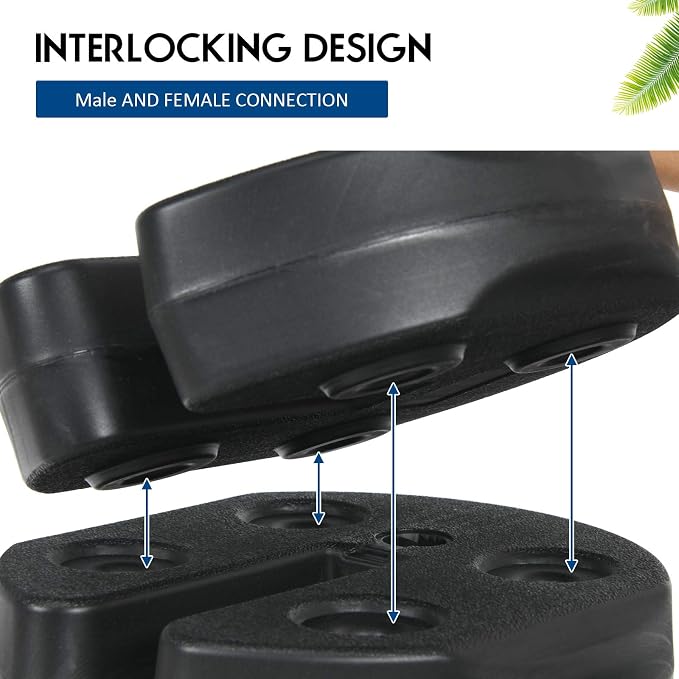 Tangkula Set of 4 Canopy Weights, 20lbs Weight Plate Kit with No-Pinch Design for Easy Installation and Removal, Water & Sand Filled Tent Weights for Legs, Ideal for Tents, Canopies, Umbrellas