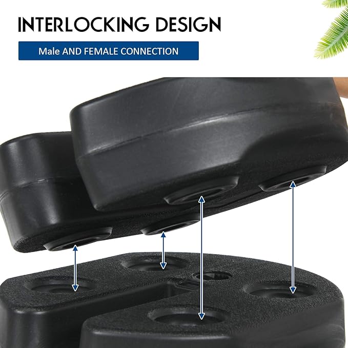 Tangkula Set of 6 Canopy Weights, 30lbs Weight Plate Kit with No-Pinch Design for Easy Installation and Removal, Water & Sand Filled Tent Weights for Legs, Ideal for Tents, Canopies, Umbrellas