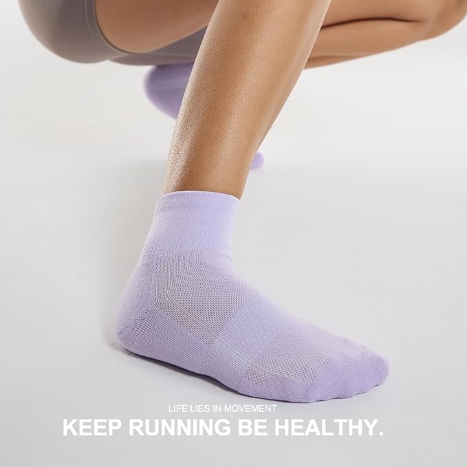 CS CELERSPORT 6 Pairs Women's Running Ankle Socks Athletic Sport Socks Cushioned