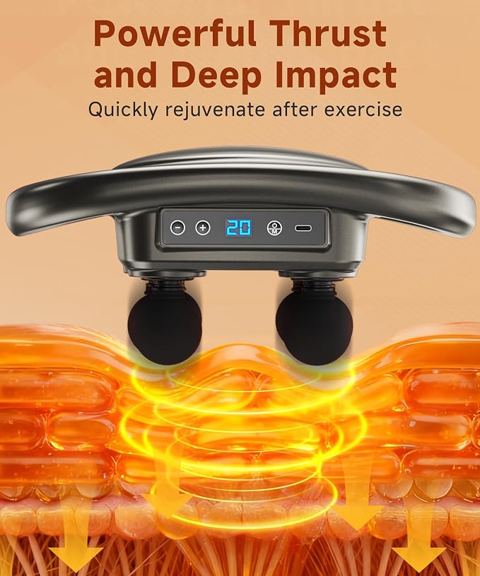 AERLANG Massage Gun Deep Tissue 6 Head Muscle Massager,Back Massager for Pain Relief,Percussion Massage Tool Handheld Messager with 9 Levels & 4 Modes Christmas Gifts White Elephant Gifts for Adults