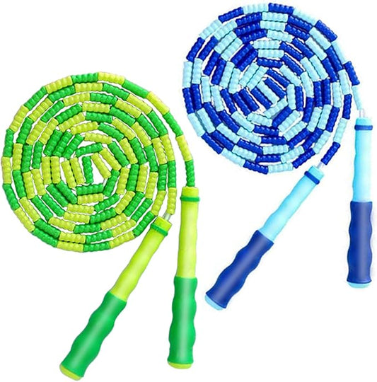 Jump Rope for Kids Girls and Boys, Soft Beaded Jump Ropes, Adjustable Skipping Rope, Tangle-Free Segmented Rope for Kid and Women Men Adults Exercise, Keeping Fit, Training - 9.2Ft