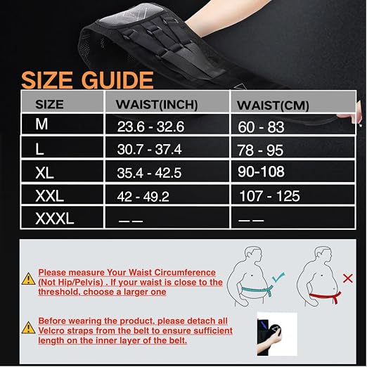 Back Brace for Lower Back Pain Women Men - 10x Maximum Compression and Adjustable - Lumbar Support Belt with 3D Pad - Ergonomic and Breathable 3D Material - for Herniated Disc,Sciatica (L)
