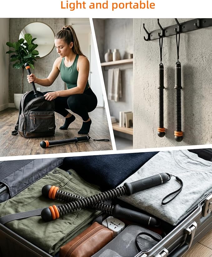 Pinailon Ropeless Battle Ropes Portable Cordless Strength Home Gym Black | Workout Exercise Rope for Strength Building, Heavy Duty, HIIT & Low-Impact Aerobic Training for Men & Women