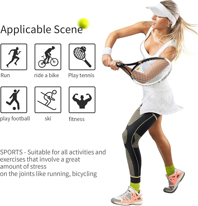 SKDK Full Leg Sleeves Long Compression Leg Sleeve Knee Sleeves Protect Leg, for Man Women Basketball, Arthritis Cycling Sport