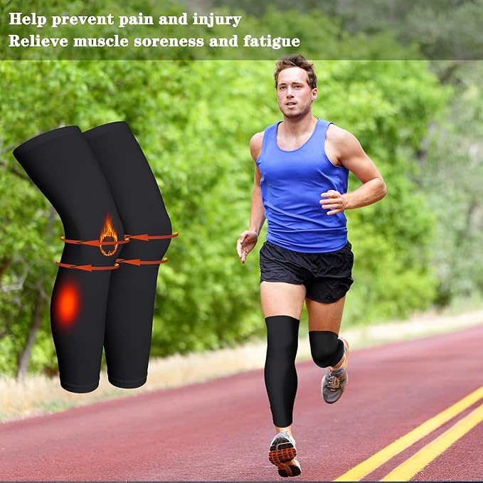 Skylety Compression Leg Sleeve Full Length Leg Sleeves Sports Cycling for Men Women, Running, Basketball