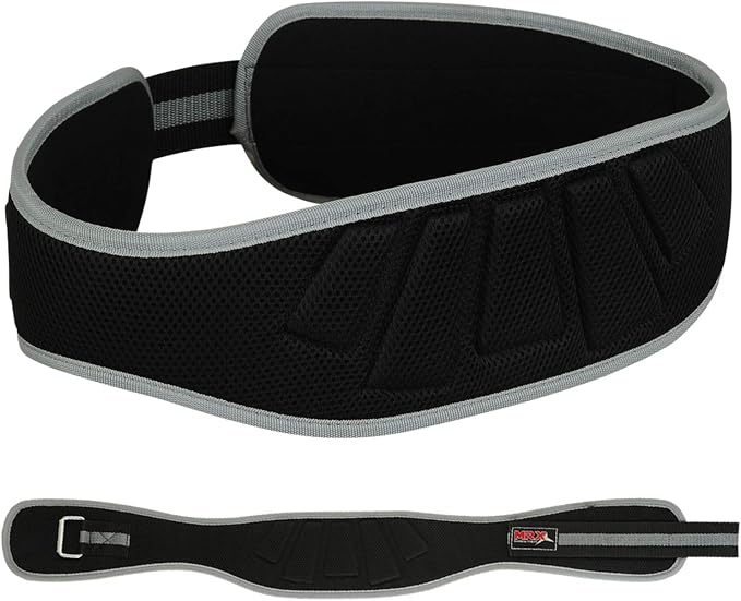 MRX Weight Lifting Belt - 5 Inches Wide 8mm Thick Padded Back Support with Flexible Ultra-Light Foam Powerlifting Belts Heavy Duty Deadlifts Workout Squats Exercise & Lifting Belt for Men & Women