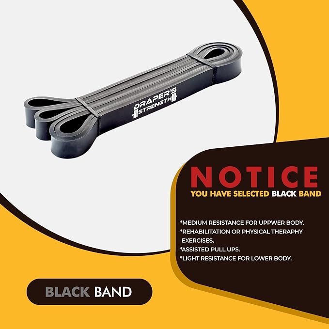 Draper's Strength Heavy Duty Resistance Stretch Loop Bands for Powerlifting Workout Exercise and Assisted Pull Ups