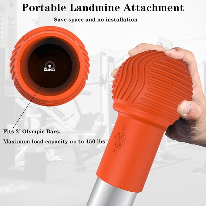 Landmine Attachment for Barbell, 2'' Olympic Bar Core Trainer Accessory | Build Strength with Press, Row, Rotation and T-Bar Exercises, Heavy Duty Equipment for Home Gym and Functional Training