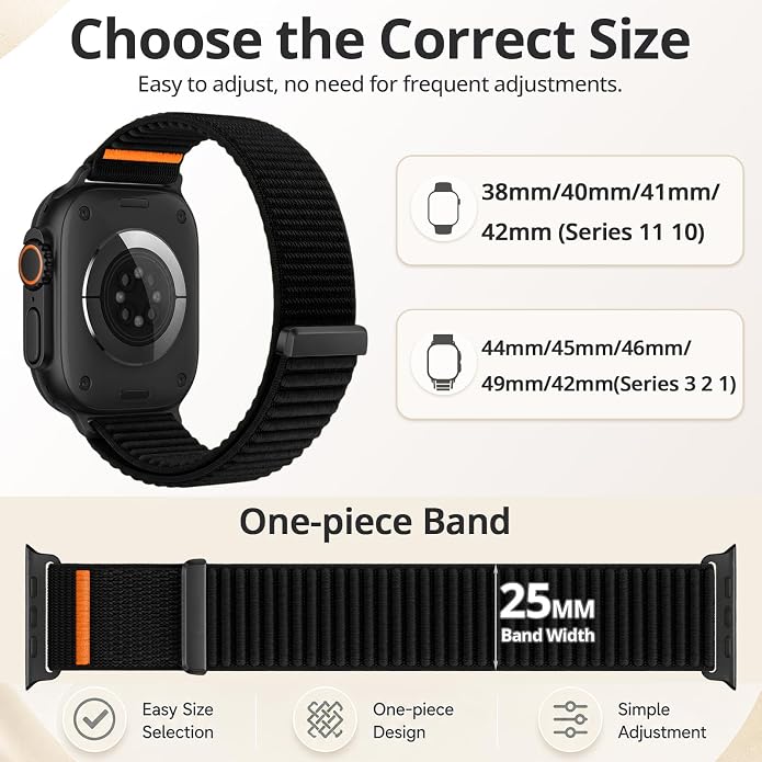 Nylon Loop Sport Band Compatible with Apple Watch Ultra 3 2 Band 49mm 46mm 45mm 44mm 42mm 41mm 40mm 38mm Women Men, Stretchy Strap Elastic Fabric Wristband for iWatch Series 11 10 SE 9 8 7 6 5 4 3 2 1