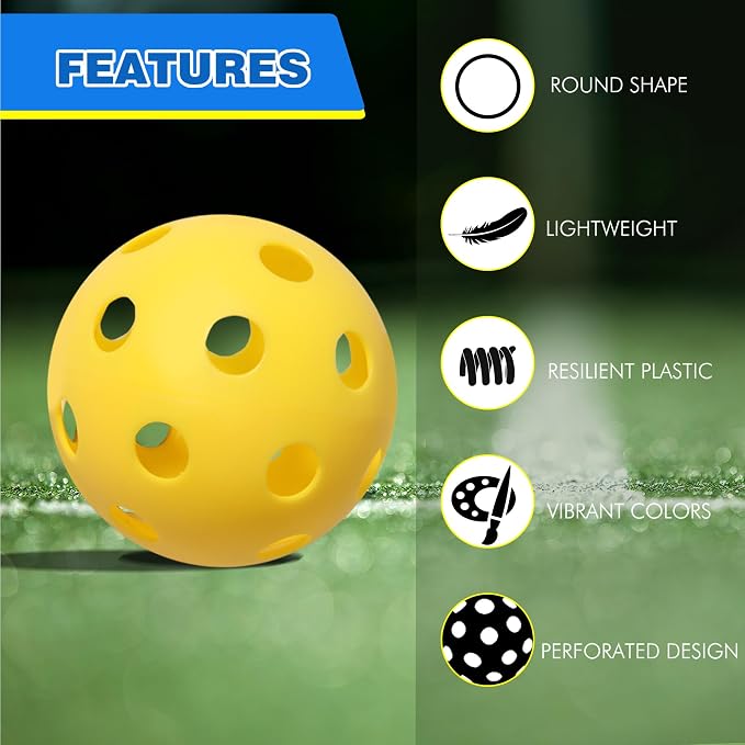 GSE Plastic Practice Baseballs, Hollow Airflow Softballs Training | 26-Holes Lightweight Balls, for Pitching, Batting, Catching for All Skill Levels, for Indoor & Outdoor Games, 2.75", 0.9 oz