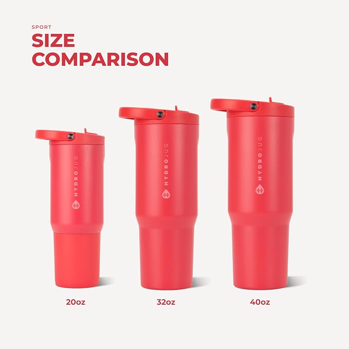 HydroJug Sport 20 oz Insulated Stainless Steel Water Bottle, Fruit Punch
