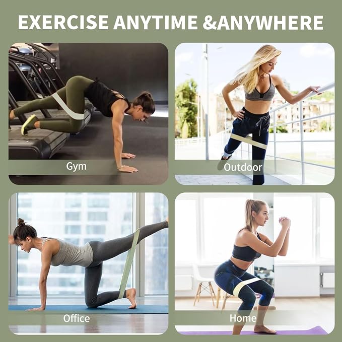 KANGFITER Non-Slip Fabric Resistance Bands for Working Out 3 Levels | Loop Exercise Bands for Booty Leg Butt Glute Hip, Elastic Stretch Workout Bands for Women Men Home Gym Fitness Yoga Pilates