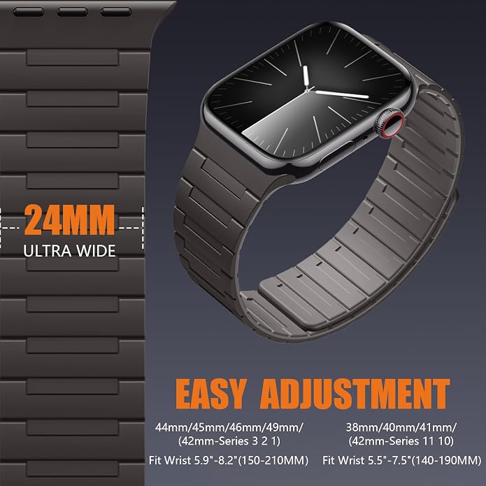 SNBLK Magnetic Watchband Compatible with Apple Watch for Men 44mm 45mm 46mm 49mm 42mm 41mm 40mm 38mm Women, Silicone Sport Strong Magnet Strap for iWatch Series 11 Ultra 3 Ultra 2 Se 10 9 8 7 6 5 4 1