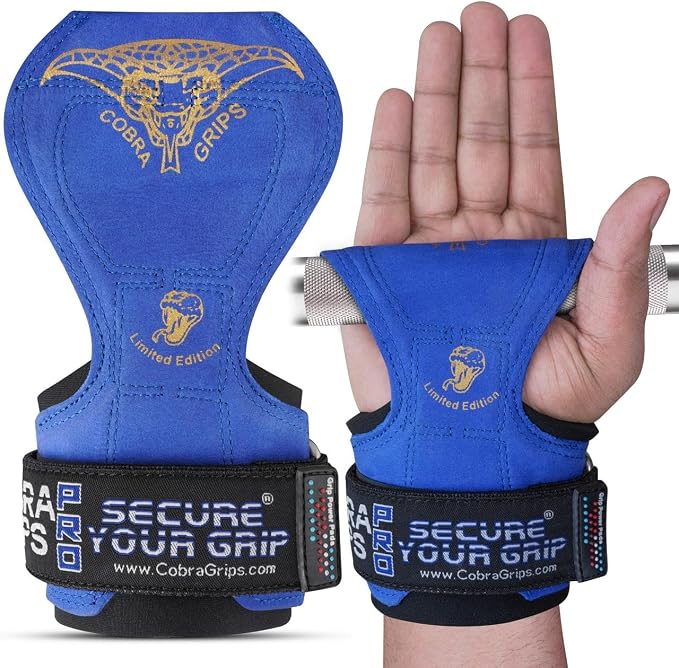 Cobra Grips Weight Lifting Gloves with Adjustable Neoprene Padded Wrist Wraps - Heavy Duty Alternative to Power Lifting Hooks for Deadlifts