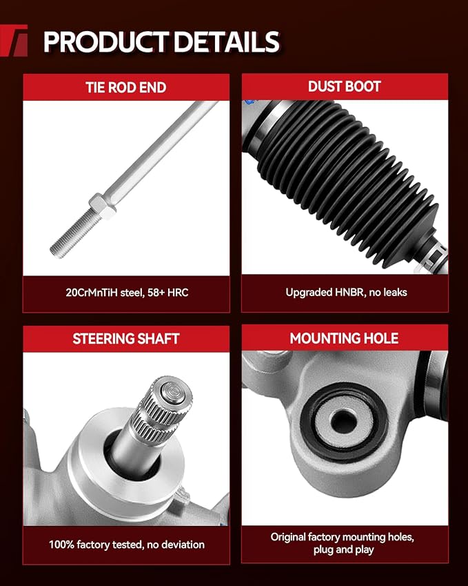 Torchbeam Power Steering Rack & Pinion Assembly Fit for 2007 2008 2009 2010 2011 CR-V(Japan Built), Hydraulic System Steering, Replaces OEM 26-2750