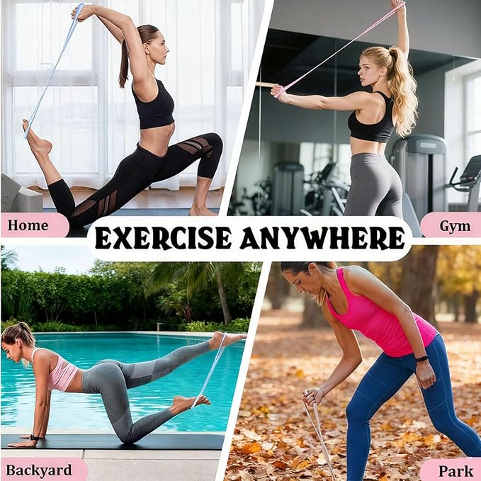 Resistance Bands with Handles,Figure 8 Resistance Band Elastic Fitness Bands Exercise Band for Home Yoga Gym Workout