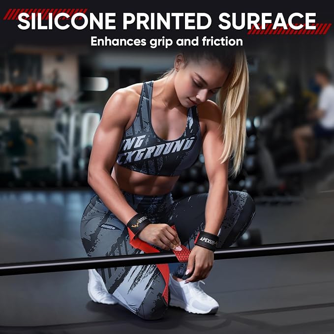 Weight Lifting Straps for Weightlifting, Lifting Wrist Straps Gym, Deadlift Strap, Anti Slip Silicone Weightlifting Strap Men Women Powerlifting, Strength Training