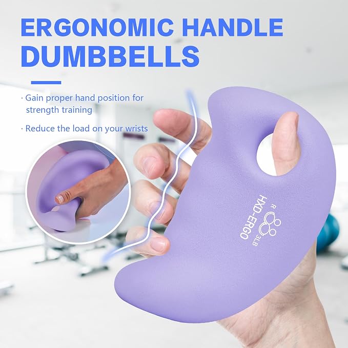 HXD-ERGO Ergonomic Dumbbells Weights Set-Hand Weights for Women at Home, Ear Dumbbells Weights for Pilates, Yoga, Jogging,StrengthTraining