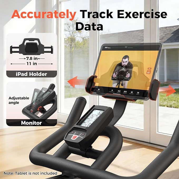 YOSUDA PRO Magnetic Exercise Bike 350 lbs Weight Capacity - Indoor Cycling Bike Stationary with Comfortable Seat Cushion, Silent Belt Drive