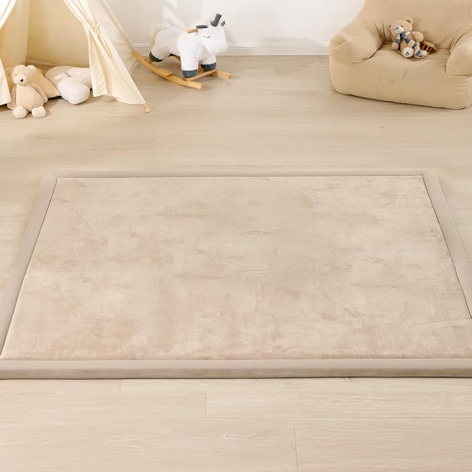 1.3" Thick Baby Play Mat for Floor,50x74 Padded Playpen Mat, Non-Slip | Ultra Soft Playmat for Baby,Tummy Time Foam Mats,Cushioned for Infant,Kids and Toddler Crawling,Easy Care