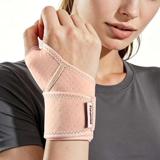 Wrist Brace with Soft-Touch Fabric, Breathable Compression Support | Mild Carpal Tunnel Support , Adjustable Compression Wrist Wrap , Enlarged Thumb Opening , Typing, Office Work & Daily Wear