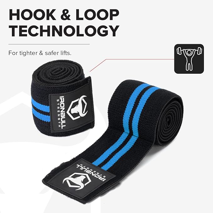 Elbow Wraps for Weightlifting (1 Pair) - 50" Elastic Elbow Braces for Weight Lifting - Elbow Support for Bench Press, Powerlifting, Fitness, & Gym Workout - Gym Elbow Straps Weightlifting - Elbow Compression Strap Brace