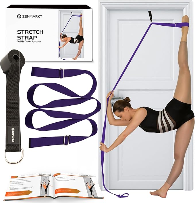 Stretching Strap with Door Anchor for Splits and Flexibility Training | Improve Leg Flexibility at Home, Ideal for Ballet, Dance, Cheerleading, Yoga, Pole Dance and Gymnastics