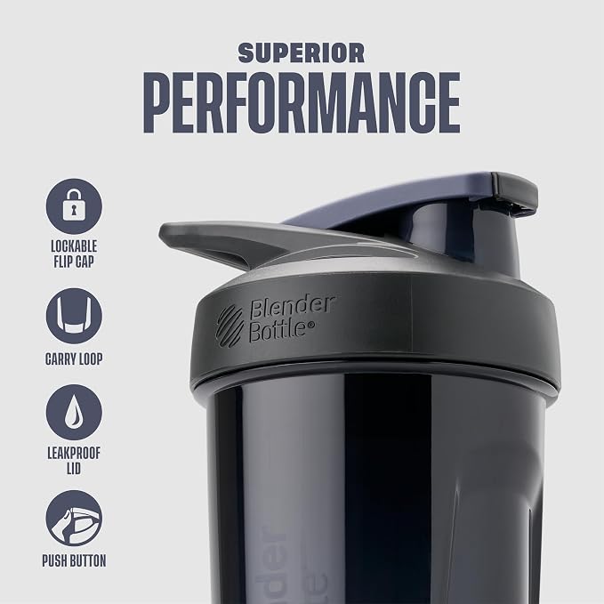 BlenderBottle Sport Flip Tritan Shaker Bottle 24 oz Black