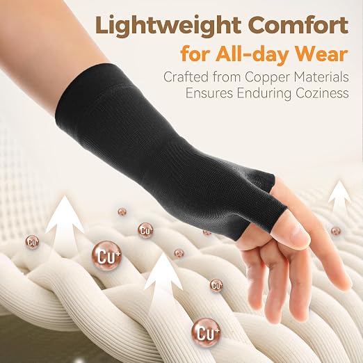 Thumb Compression Sleeves（1 Pair）, CMC Thumb Brace Support for Arthritis, Tendonitis & Sprain, Lightweight Thumb Hand Wrist Brace for Left & Right Hand - M size