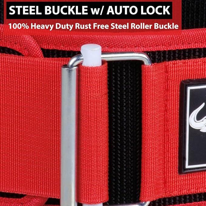 IBRO Quick Locking Premium Weight Lifting Belt - Back Support for Powerlifting, Cross Training & Gym Bodybuilding - 4 Inch Nylon Men and Women with Metal Buckle for Core Stability
