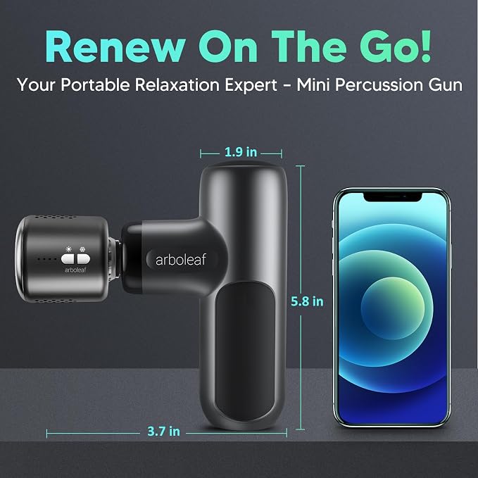 arboleaf Thermacool Massage Gun, Heat and Cold Percussion Back Pain Relief | percussion massage, back pain relief, handheld travel size, ultra-quiet, Gifts for Him and Her