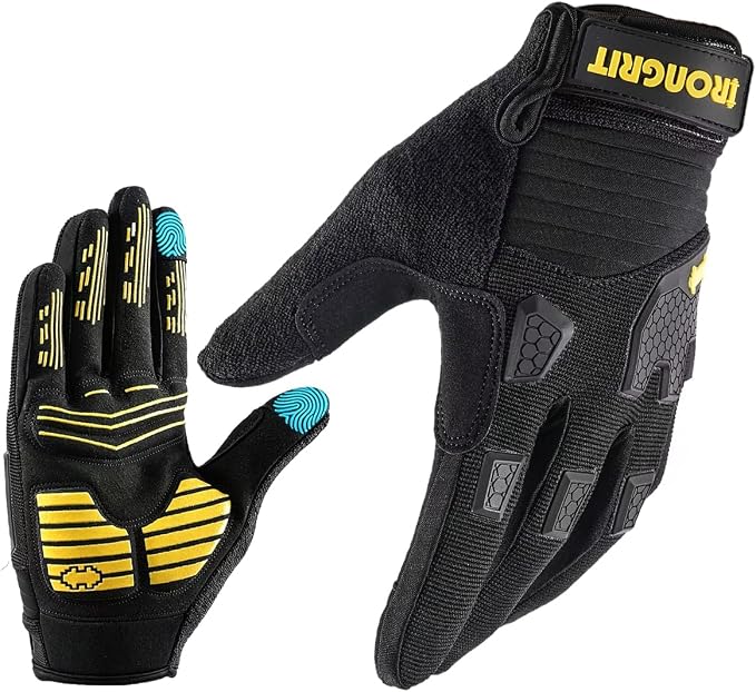 Workout Gloves for Men Women with Anti-Slip Shock-Absorbing Pad, Light Weight Full Finger Gloves Touch Screen Breathable for Gym, Weightlifting,Rowing and Basketball and Cycling