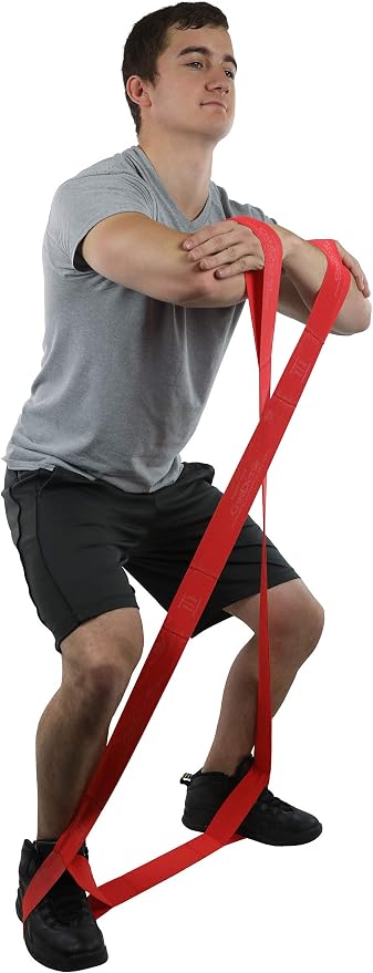 CanDo Multi-Grip 6 Foot Exercise Resistance Band with Hand/Foot Loops for Total Body Workouts, Training, Rehab, Stretching and Therapy