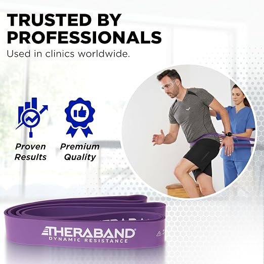 THERABAND Resistance Band Loop, Exercise, Workout, Physical Therapy, Purple | Elastic resistance band for exercise, strength training, stretching and physical therapy