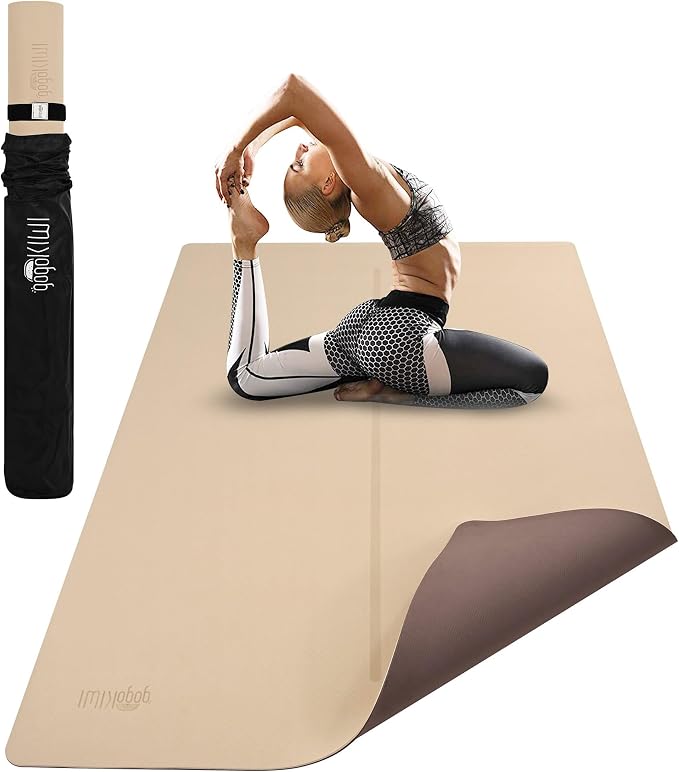 Gogokiwi Large Yoga Mat (6'x4') – 1/4" & 1/2" Thick Exercise Mats for Home Workout, Extra Wide Workout Mats for Home Gym, Yoga, Pilates, Stretching, Floor & More