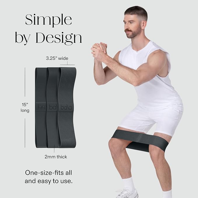 Bala Bands Resistance Bands, Non-Slip Fabric Exercise Bands | Non-Slip Ankle, Legs, Glutes & Booty Bands, Women & Men - Loop Workout Bands for Yoga, Pilates & Strength Training