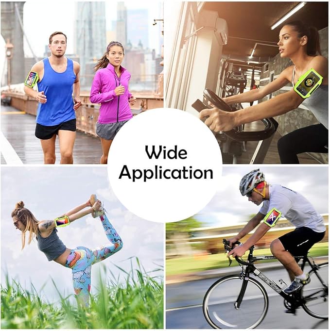 Cell Phone Running Armband with Zipper Pocket Armband Case Running Holder for iPhone 16 Pro Max/15/14 Pro Max/13/12 /11 Pro Max/XS/XR,Galaxy S20 S10,Sweatproof Arm Band with Card/Key Bag