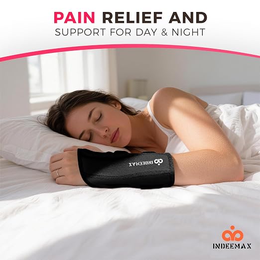 Copper Carpal Tunnel Wrist Brace, Adjustable Wrist Support Splint for Night Sleep & Daytime Working, Hand Braces Pain Relief for Arthritis, Tendonitis, Sprain, Men & Women(Left Hand-Black, S/M)