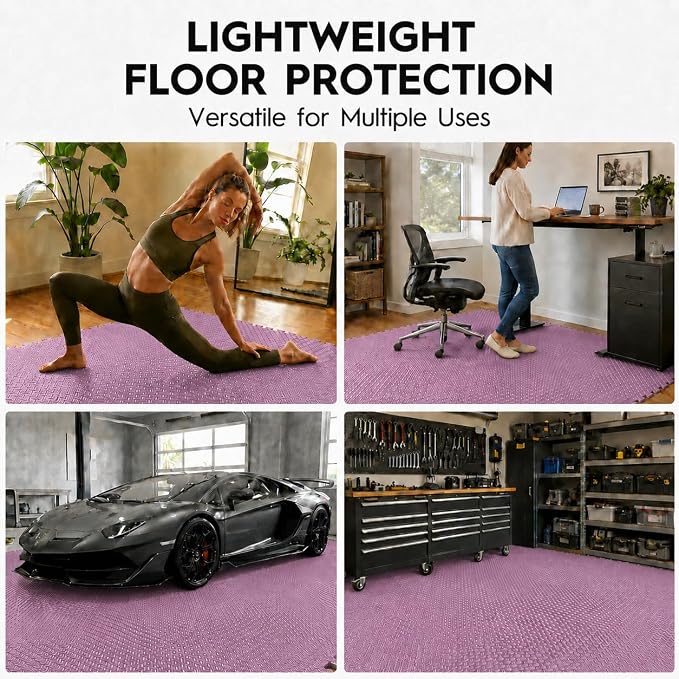 18pcs Puzzle Exercise Mat, 12.6"x12.6"x0.4", 18sqft EVA Interlocking Foam Floor Tiles, Protective, Water-Resistant Flooring for Home Gym & Workout Equipment