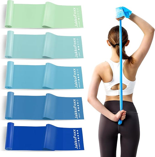 5 Pcs Resistance Bands for Working Out, Latex Free, Physical Therapy Bands, Exercise Bands Set for Stretching, Suitable for Rehab, Yoga,Pilates, Home Gym
