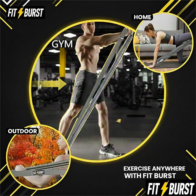 76-Inch Fabric Resistance Band for Full Body Workouts, Wide Non-Slip 120 LB | 76" Premium performance band, Home gym, Solid exercise band for big & tall size, Versatile resistance band, Machine washable