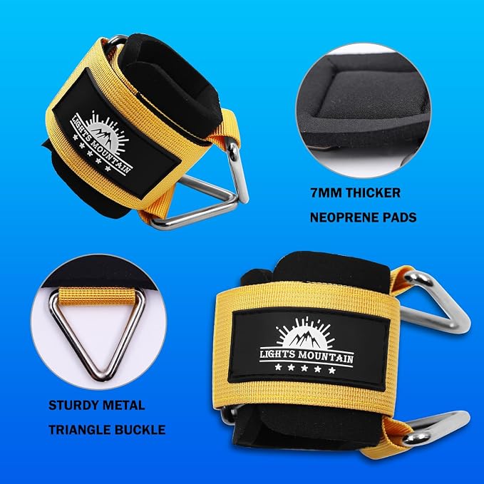 Wrist Cuffs for Cable Machines – Padded & Adjustable Straps for Lateral Raises, Tricep Pushdowns & Strength Training