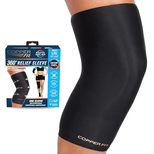 Copper Fit 360 Freeze Compression Sleeve (XX-Large) | Hot and cold compression sleeve for pain relief, swelling reduction, recovery, and joint support.