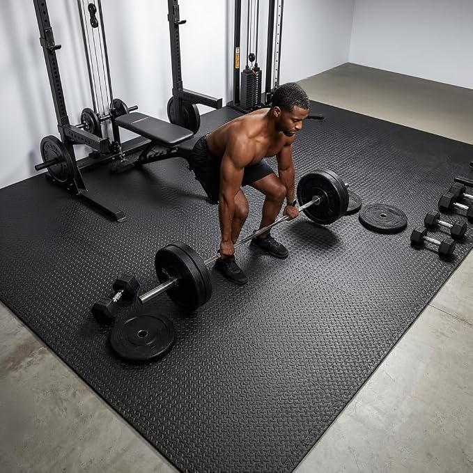 BEAUTYOVO Puzzle Exercise Mat with 12/24/48 Tiles Interlocking Foam Gym Mats, 24'' x 24'' EVA Foam Floor Tiles, Protective Flooring Mats for Gym Equipment