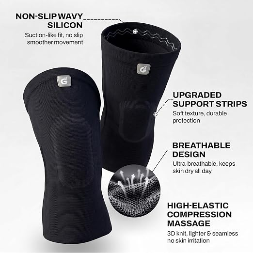 GOOGAH Knee Compression braces 1-Pack - Pain Relief Support for Arthritis, ACL & Meniscus Tears | Breathable Nylon Knee Sleeves for Men & Women | Sizes XXS-2XL