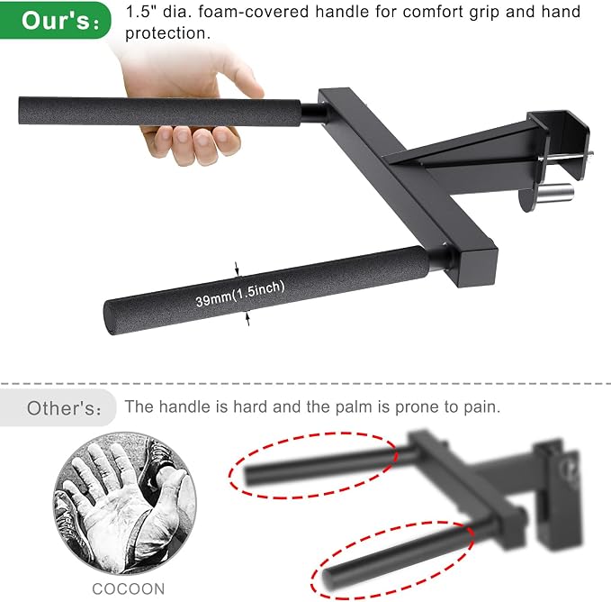 SELEWARE Squat Rack Attachment for Power Cage with 5/8" or 1" Holes | Y-Shaped Dip Bar Attachment, Nordic Hamstring Curl Attachment & Lever Arms for 2x2 or 3x3 Power Rack, Home Gym Accessories