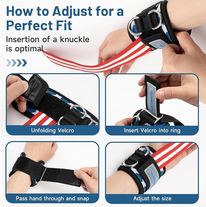 M MANUEKLEAR Wrist Straps for Weightlifting, Gym Lifting Straps with D Rings for Cable Machine,Weight Lifting Wrist Wraps for Men Women