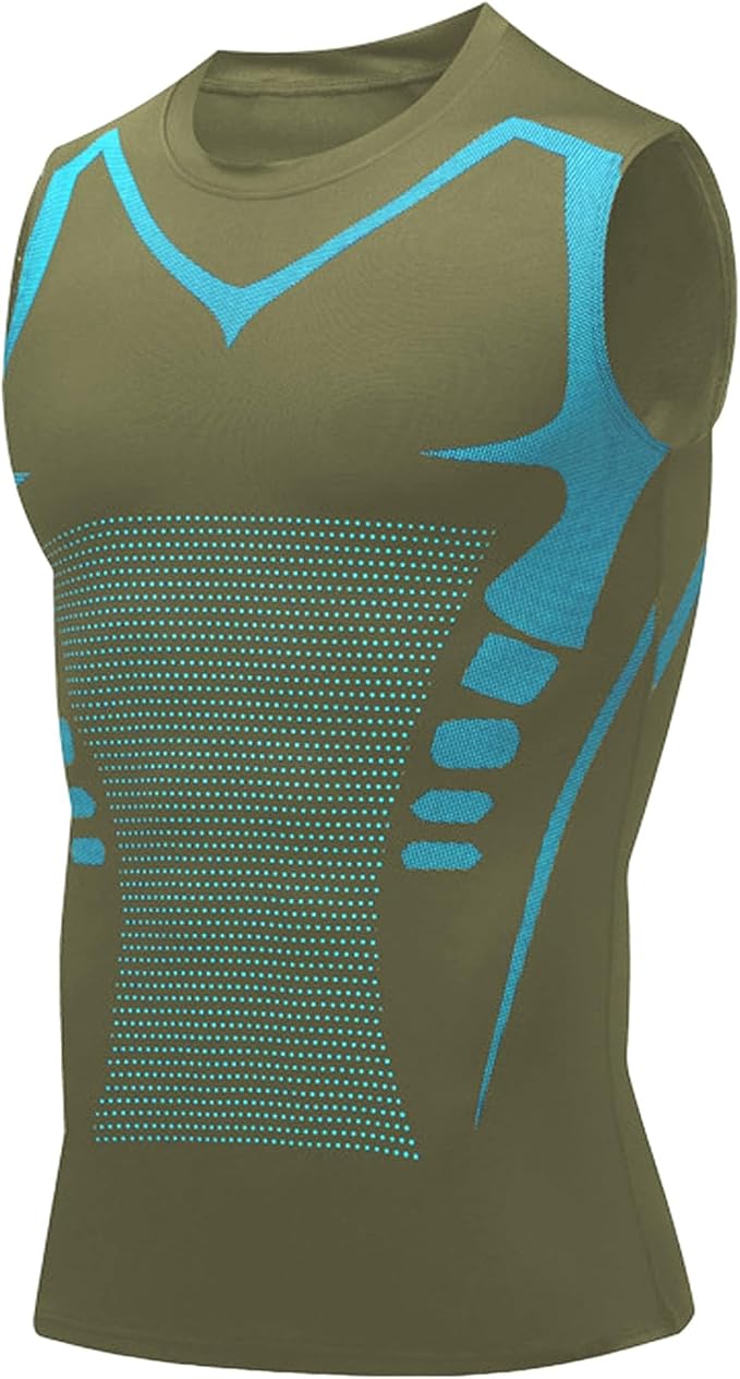 Compression Shirt Men Slimming Body Shaper Vest Crewneck Workout Tank Top | Tummy Control Undershirts, Gynecomastia Compression Shirts, Back Support, Sleeveless Muscle Shirts, Shaping Tank Top