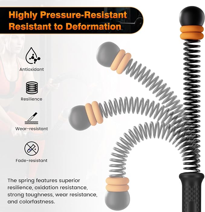 2 PCS Upgrade Weighted Ropeless Battle Ropes, Adjustable Resistance and Portable Ropeless Battle Ropes with Non Slip Handle,for Home Gym, HIIT, Strength and and Low-Impact Aerobic Training